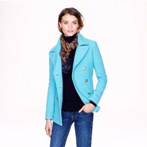 J. Crew Stadium Cloth Nello Gori Turquoise Peacoat